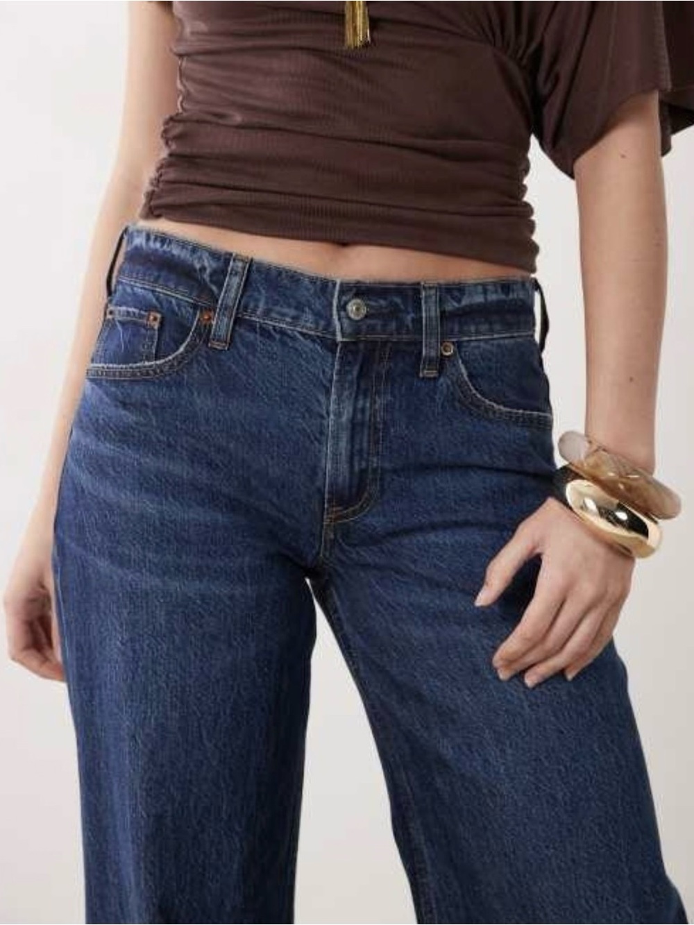 Abercrombie The Baggy Low Rise Jeans 26 Short Dark Wash